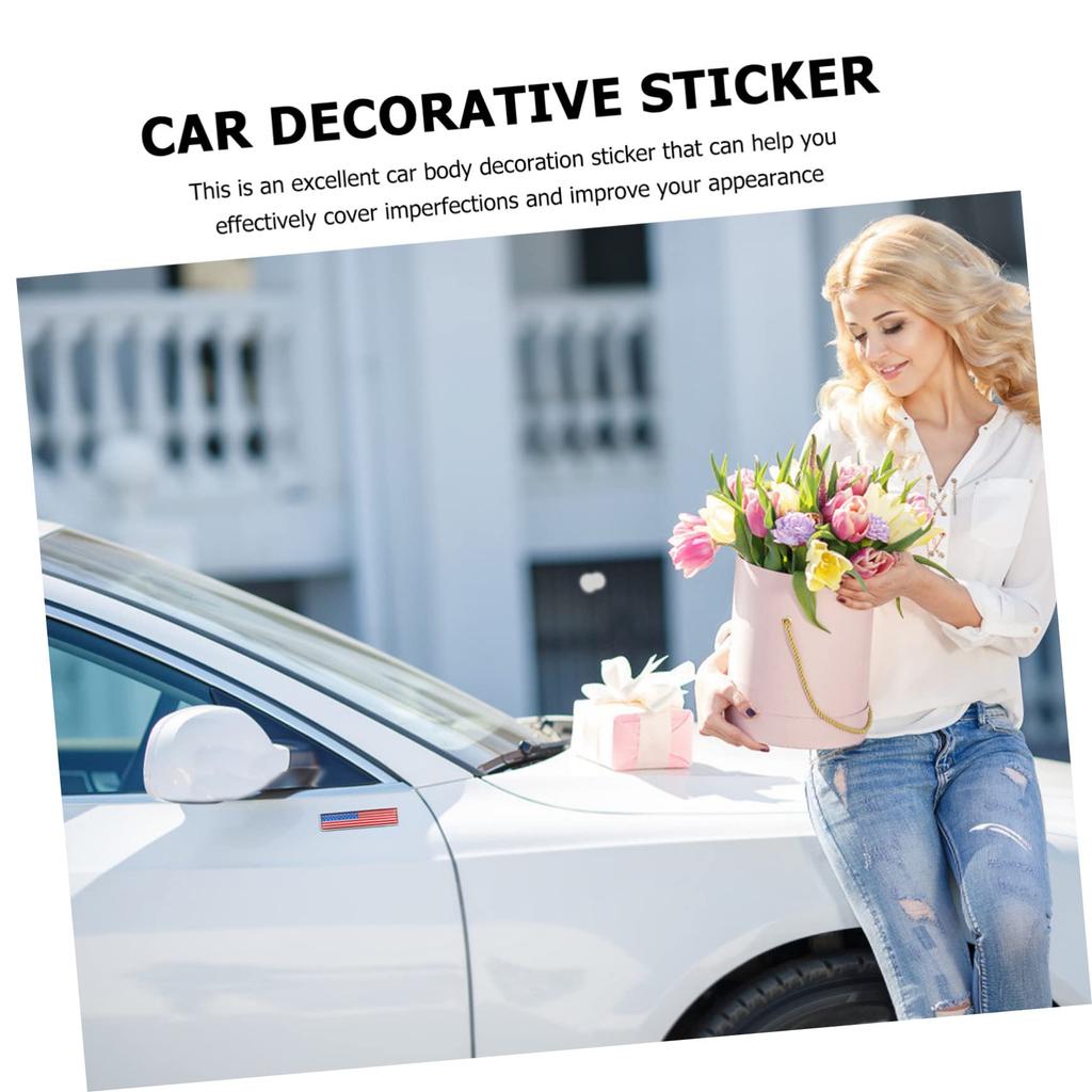 Anneome Car Decoration Sticker Metal Car Sticker Set Easy To Apply Flag Decal for Car
