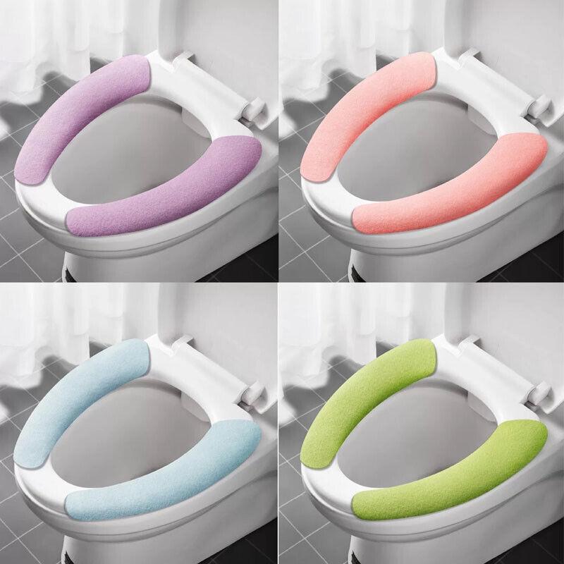 Housse de siège de salle de bain, 2 paires, coussin de toilette, coussin doux, lavable, tapis d'outil de fermeture