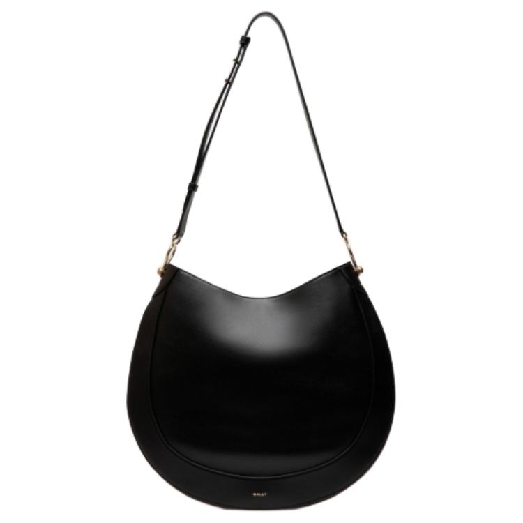 Bally Logo Adjustable Shoulder Strap Leather Handheld Crossbody Shoulder Bag Medium Women bags Black 6310794