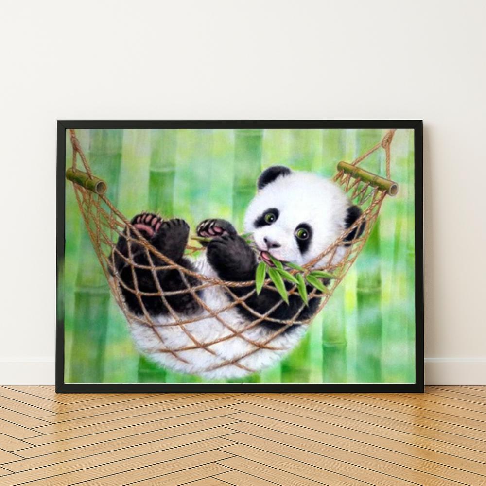 Malowanie Po Numerach Z Ramą Obrazy Do Malowania - Urocza Panda 50X40 Cm