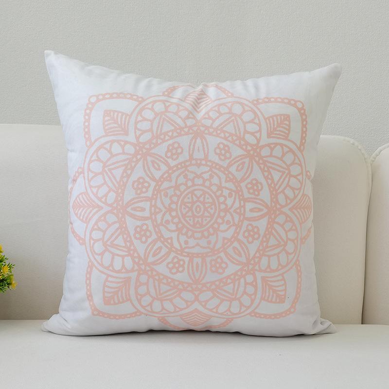 45x45cm Warm Pink Geometric Cushion Cover Pineapple Letter Simple Pillow Cover Ins Printing Poster Sofa Office Home Decoration