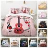 Music Bedding Set 3D Note Down Duvet Cover 2/3 Pieces Single Bed Double Bed Duvet Cover Girl Teens Music Enthusiast Room Bed Cover Birthday Gift