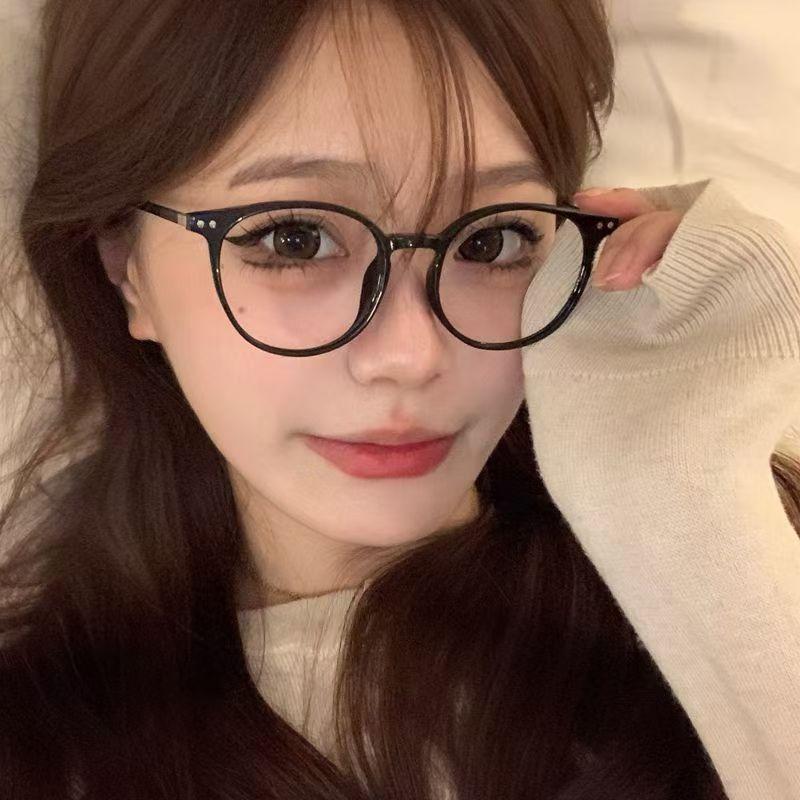 Black Computer Glasses Frame Women Men Anti Blue Light Square Eyewear Blocking Glasses Optical Spectacle Round Eyeglass