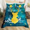 Merry Christmas Duvet Cover Set,Red Buffalo Checked Rustic Truck Comforter Cover,Plaid Xmas Tree Elk Deer Snowflake Bedding Sets