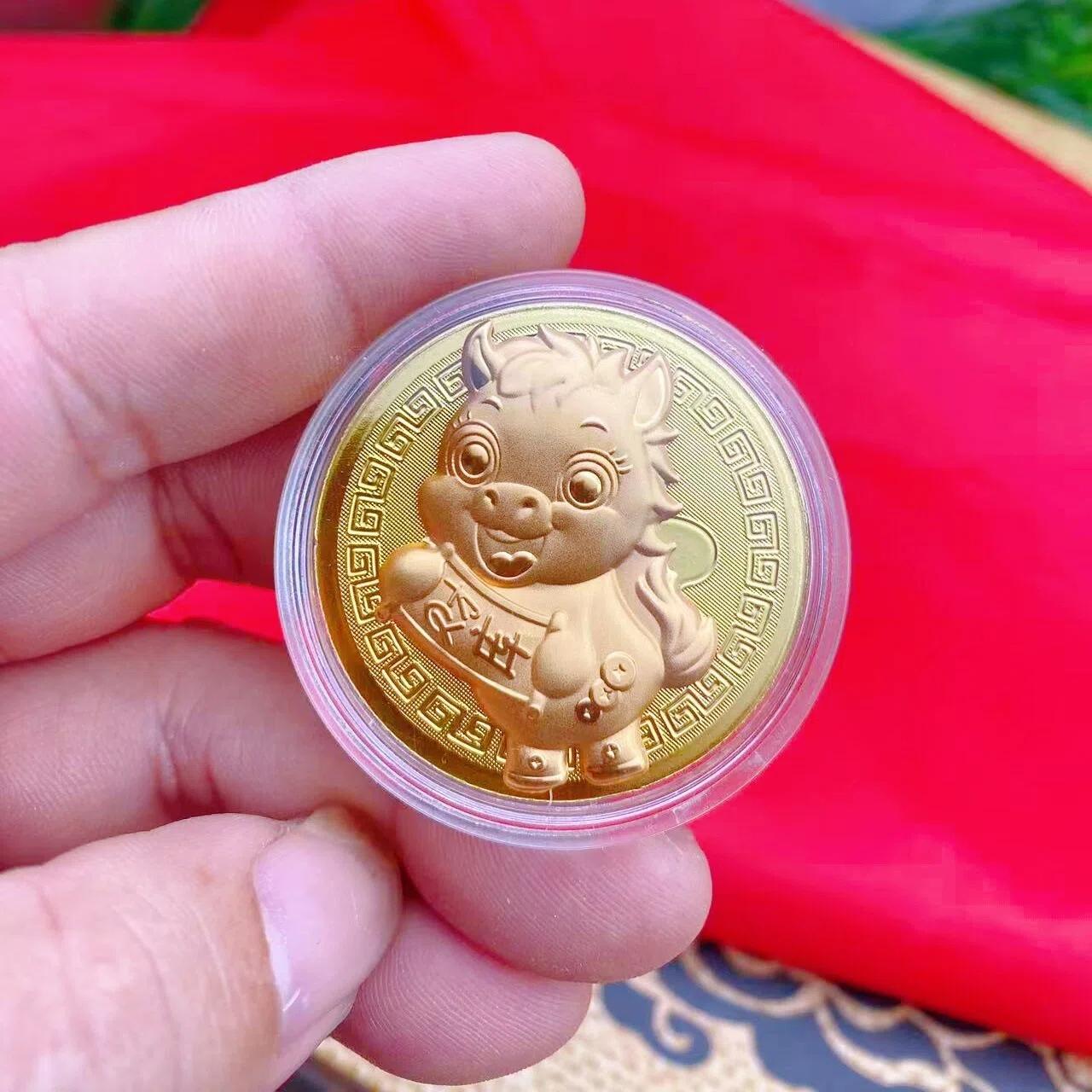 

1 шт. Пам ятні китайські талісмани коней, монети, колекційні предмети мистецтва, медаль, 2026 рік, кінь, монета, подарунки