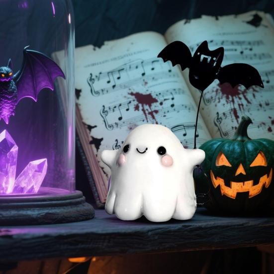 

Halloween Ornament Ghosts Bats Carved Resin Statue Waterproof Halloween Figure