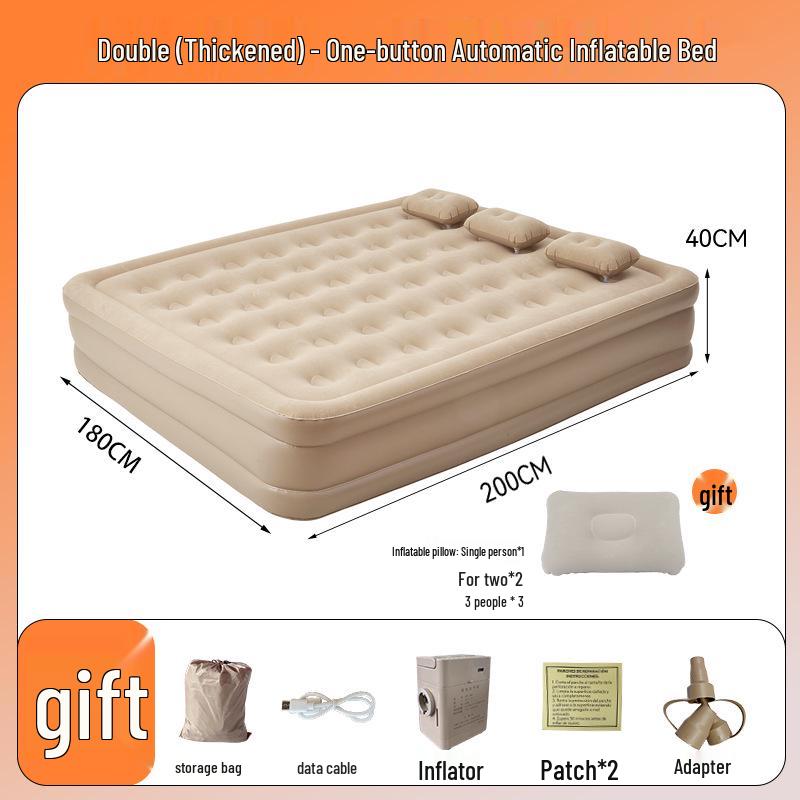 Portable Double Camping Mattress with Built-in Pump