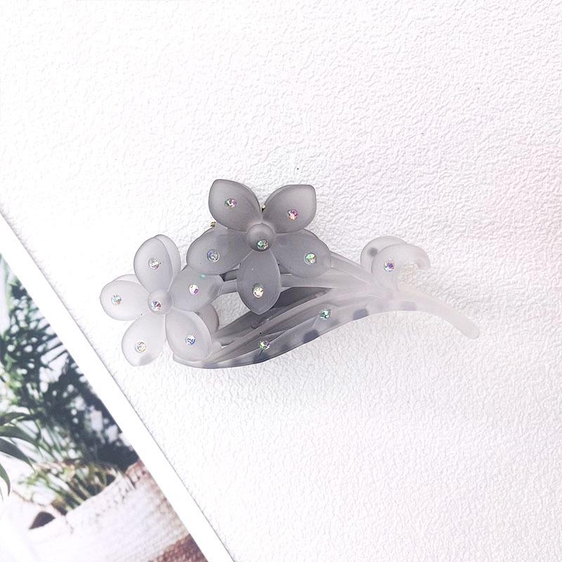 

Elegant Rhinestone Orchid Hairpin: Minimalist Women s Updo Duckbill Clip светло-серый