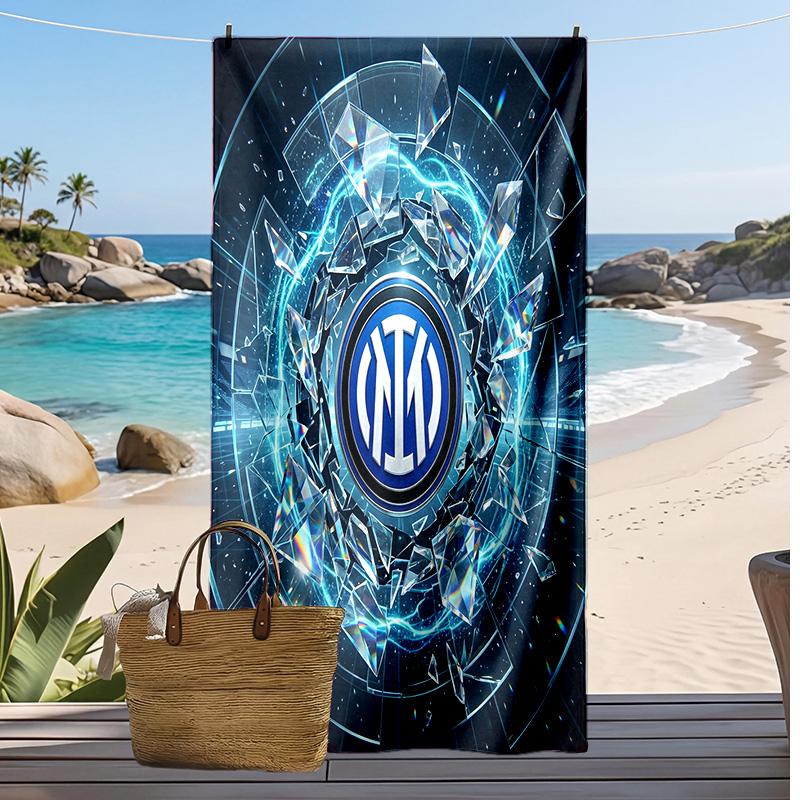 Asciugamano da Spiaggia Stampato Borussia Dortmund Asciugamano Morbido ad Asciugatura Rapida Coperta da Spiaggia Rettangolare Grande Portatile per Viaggio Piscina