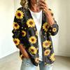 Women's Casual Vintage Floral Print Button Front Jacket for Everyday Outfits