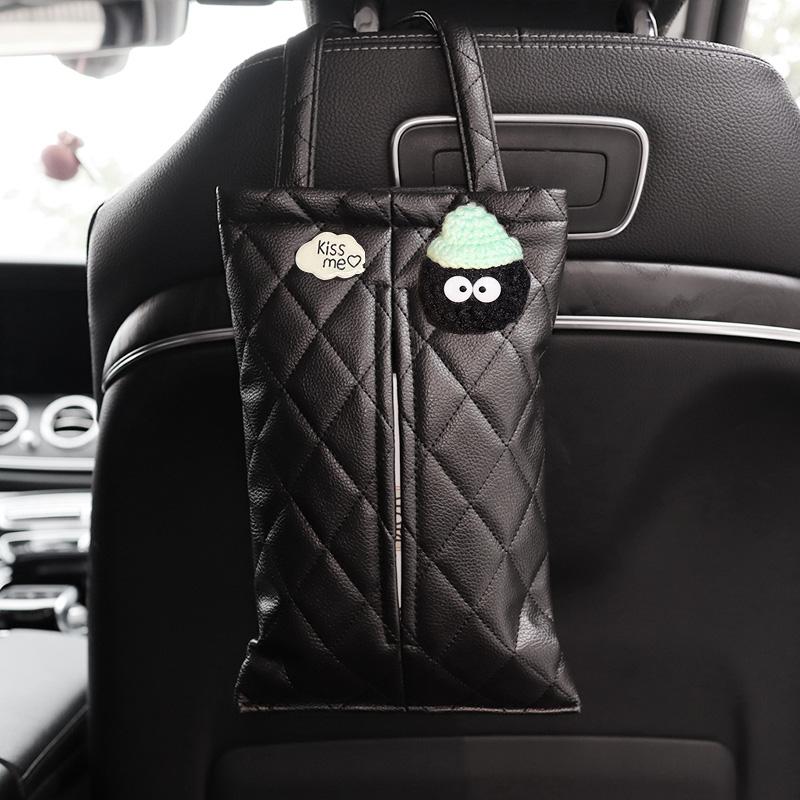 Cute Cartoon Cloud Doll Car Tissue Box Seat Headrest Leather Paper Tower Holder Auto Interior Organizer Styling Car Accessories