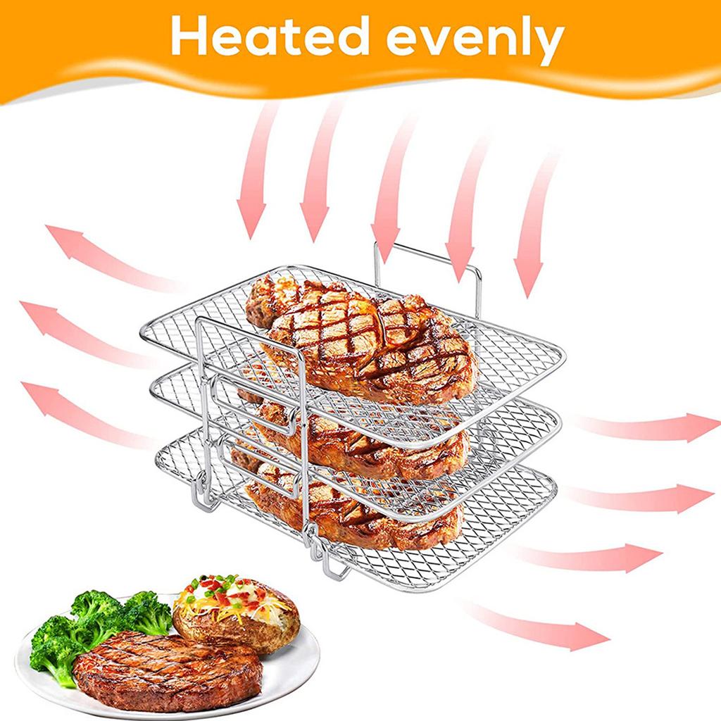 Stainless Steel Air Fryer Rack Oven Baking Dehydrator Rack Cooking Steamer Roasting Racks Air Fryer Accessories Kitchen Tools