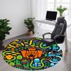 1 runder Teppich „Fantasy World“ für Büro und Wohnbereich, geeignet als Fußmatte für den Innenbereich, unter Bürostühlen, im Schlafzimmer, Wohnzimmer oder als Raumdekoration.
