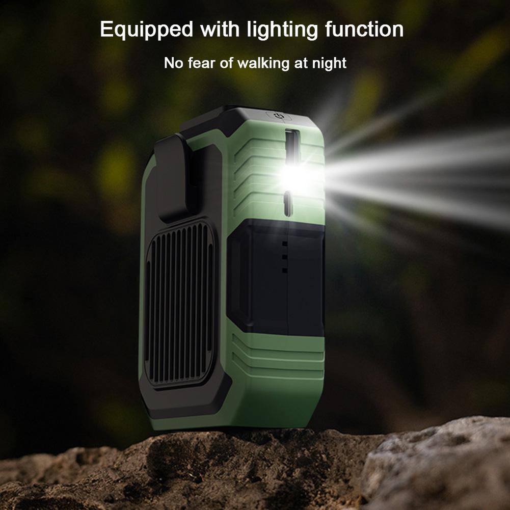 4000mAh Wearable Personal Fan Portable Mini Waist Fan 3 Speed USB Rechargeable Waist Clip Fan Emergency Mobile Power for Outdoor