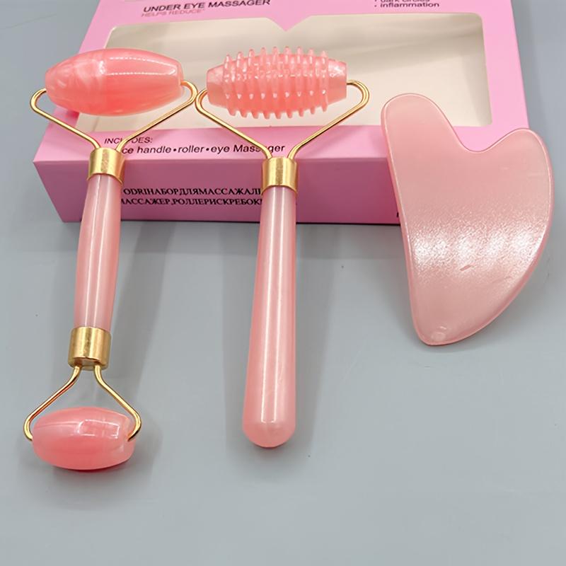 3Pcs Gua Sha Scraper Board Roller Massage Guasha for Face Neck Skin Lifting Wrinkle Remover Beauty Face Care SPA Massage Set