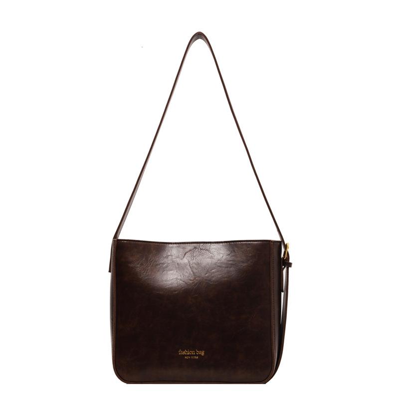 

Модная универсальная маленькая сумка Женская новая однотонная сумка через плечо Повседневная сумка-мессенджер темно-коричневого