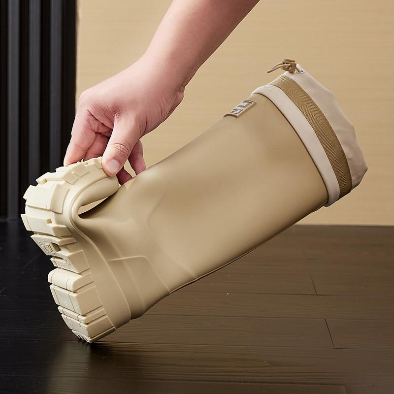 Korean Version Versatile Tall Rain Boots Women's Waterproof and Non-slip Water Boots Wear-resistant Outer Wear Rubber Shoes Kitchen Work Sleeve Women'