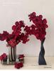Orquídea Phalaenopsis Roja Flor Artificial Decoración para Sala de Estar o Mesa de Comedor