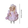 Ceramic Doll In Dress Miniature Porcelain Figure 17.72inch Standing Up for Kids