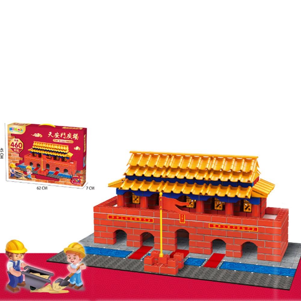 Multicolor Simulation Brick Houses Kit Plastic Assemble Toy Educational Toy