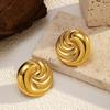 Hot-selling new ins wind titanium steel stud earrings in Europe and America, high-end trend wind stainless steel earrings, electroplated 18K gold jewe