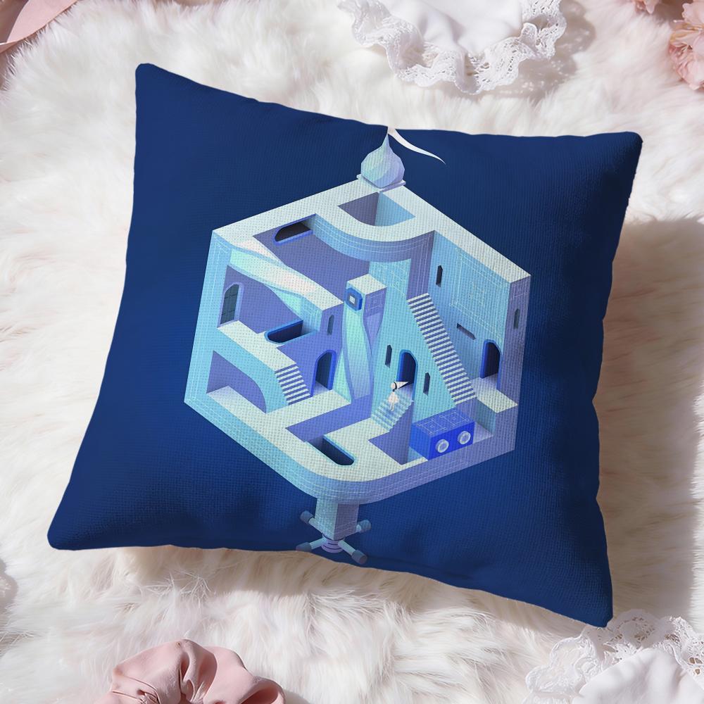 Monument Valley Game Cushion Cover Premium Comfort Reversible Pillow Cove -Two In One Design for Any Room & Car Interior