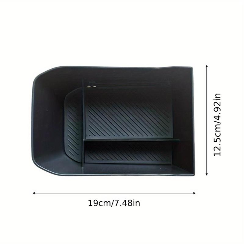 Car Interior Accessories For Kia EV3 2024 Center Console Tray Armrest Storage Box Divider Durable ABS Black Functional Car Tray