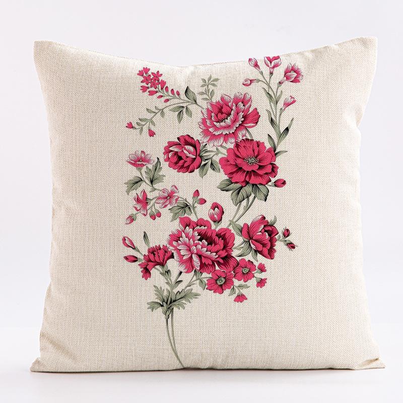 Painted Flower Patterns Throw Pillow Cover With Short Plush Print For Living Room Sofa Decoration Cushion Cover Pillow Covers