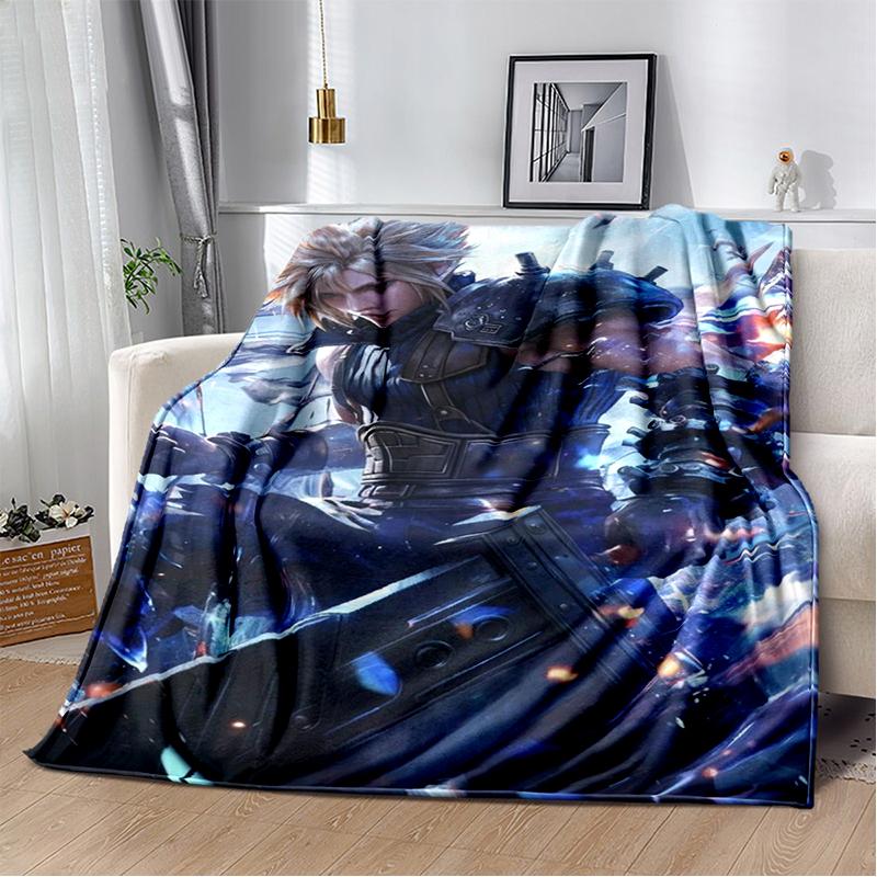 2025 New Style Final Fantasy Games Cloud Tifa Aerith Sephiroth Blanket,Soft Throw Blanket for Home Bedroom Bed Sofa Cover Kids