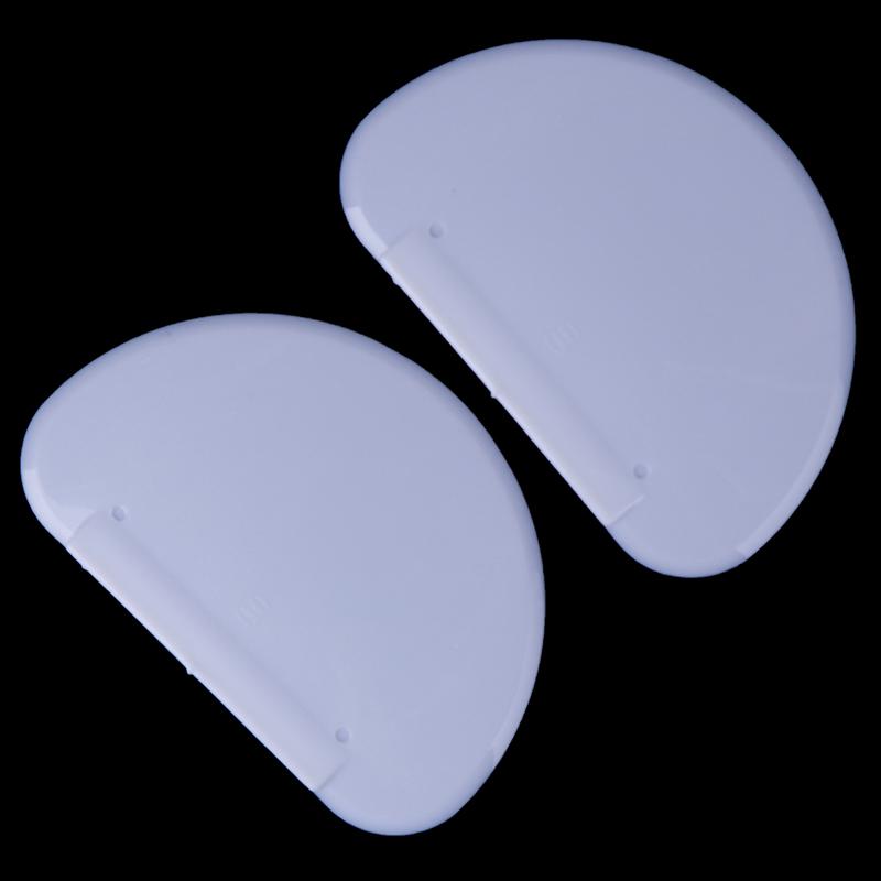 White Pastry Dough Cutter Cake Tools Scraper Flexible Safe Plastic Kitchen Tool