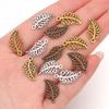 50pcs 18.5x10mm Alloy Leaf Charms Pendants Metal Hollow Tree Leaf Charms For Jewelry Making DIY Bracelets Necklace Accessories