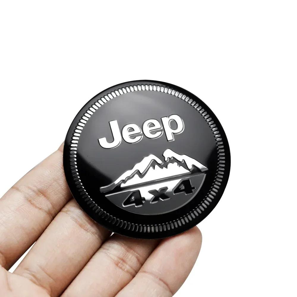4Pcs Car Wheel Rim Center Hubcap Sticker Styling for Jeep Compass Patriot Grand Cherokee Wrangler JL Commander Renegade Liberty AMV1