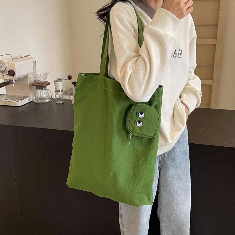 2024 Personality Little Monster Foldable Tote: Large Capacity, Lightweight, Colorful Embroidered Cloth Bag