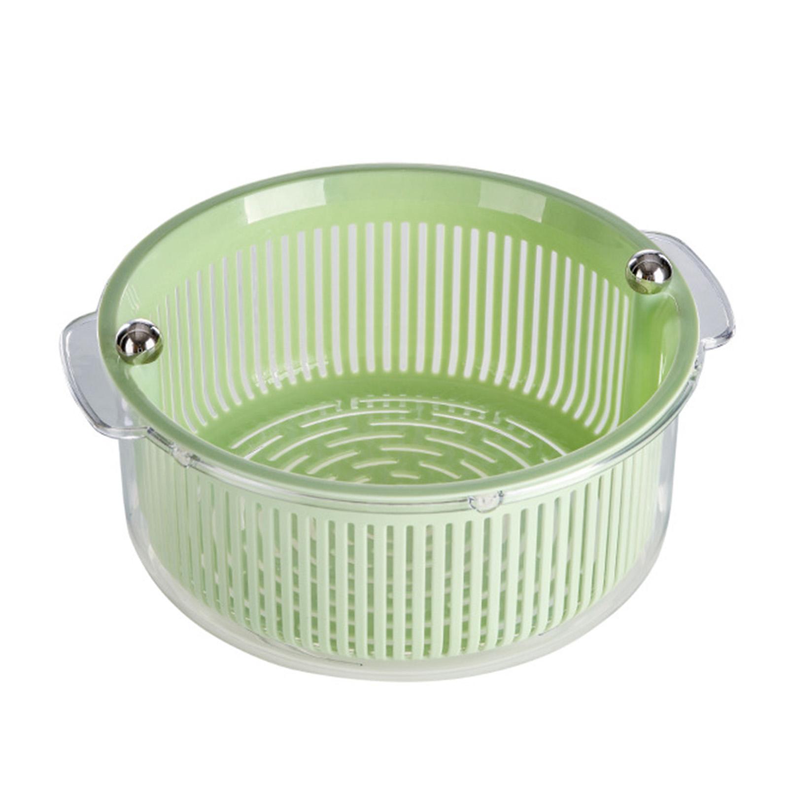 Kitchen Colander Set with Bowl Strainer Rotating Double Layer Drain Basket Fruit Vegetables Washing Basket