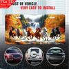 Aluminum License Plates Designed In D Depict a Group of Galloping Horses Passing Through the Autumn Forest and Are Only