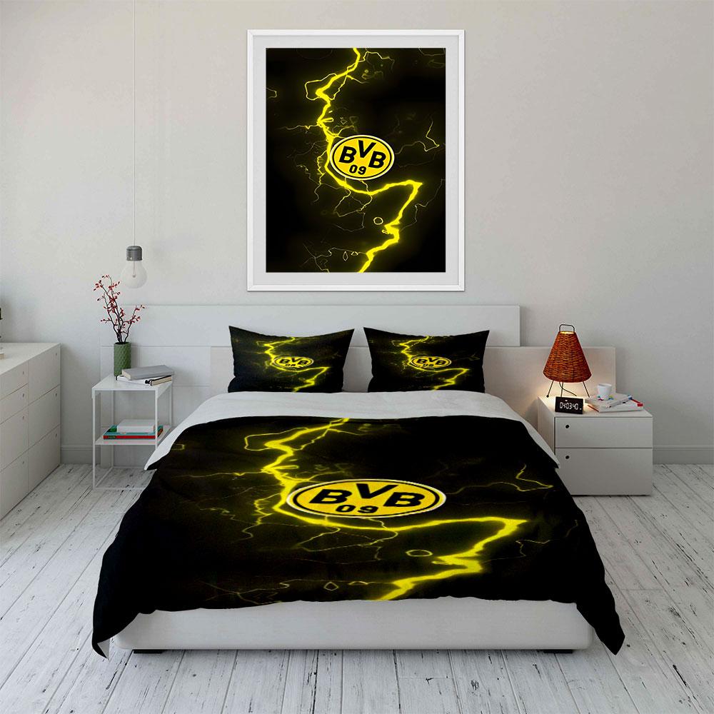 Yellow lightning, BVB logo. Bedding sets Duvet cover sets Duvet covers Pillowcases(1 * Duvet Cover 2 * Pillowcases without duvet insert)