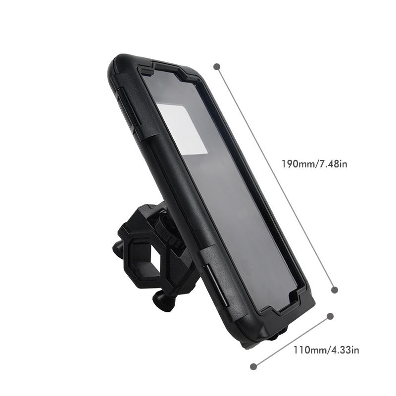 Waterproof Motorcycle Phone Mount, 360° Adjustable Bike Handlebar Holder for Smartphones with Anti-Shock for Navigation