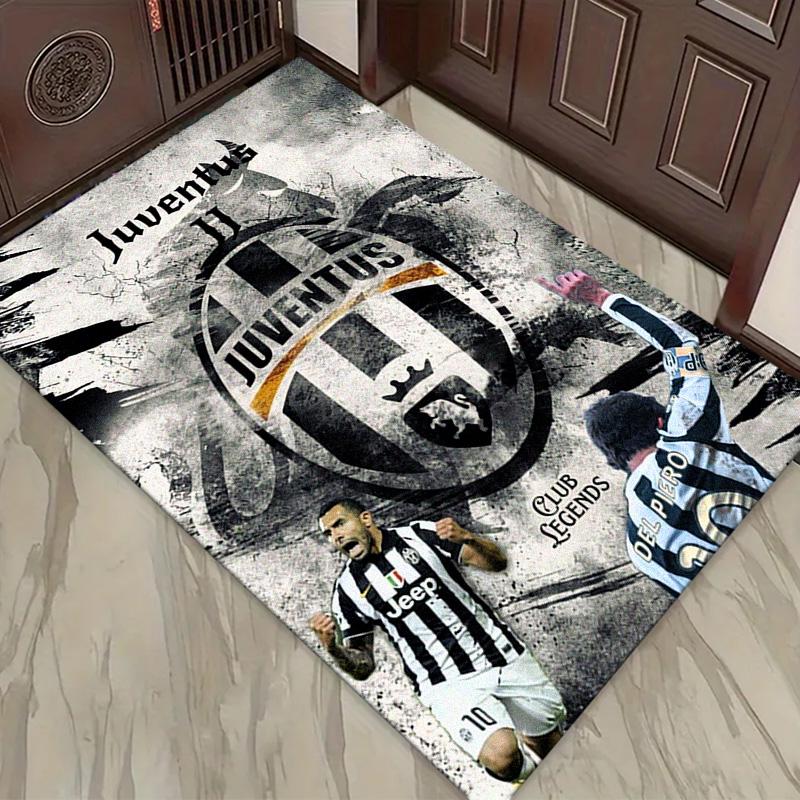 Tappeto Juventus per Soggiorno Camera da Letto Casa Decorazione Divano, Tappetino Antiscivolo per Giochi Bambini