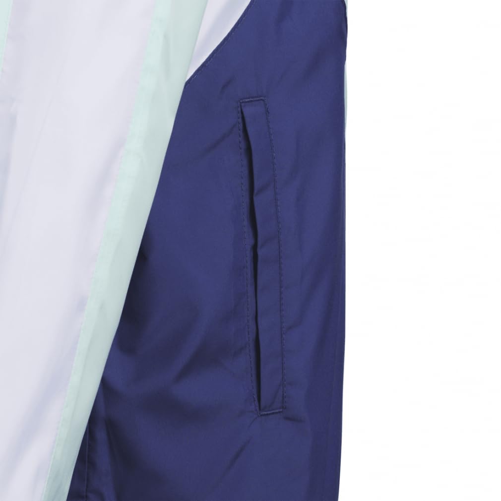 Adidas RDY Wind Color Block Brushed Tricot Woven Track Emerald Green X Dark Blue Wind. Loose-Fit Jacket, Top, Kids' Sportswear, Juniors, Kids, 150cm,