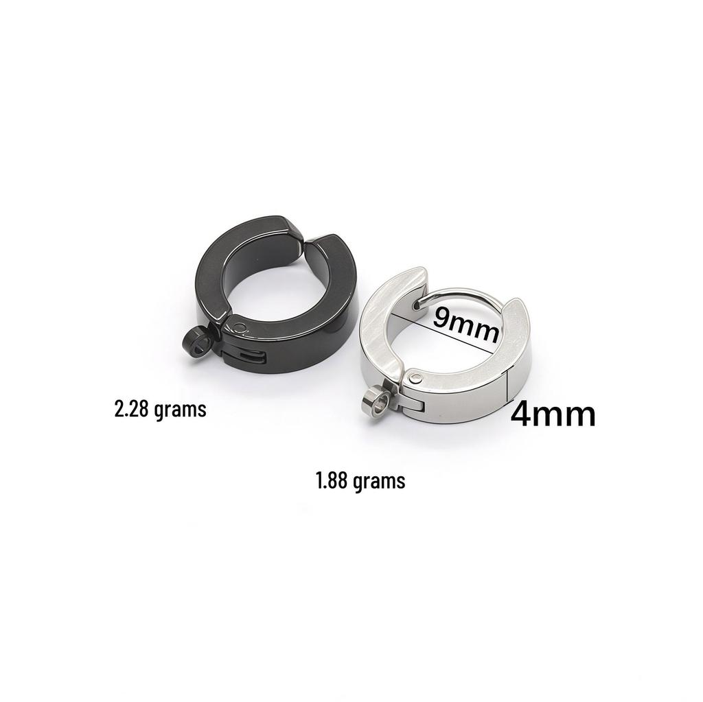 Stainless Steel Hoop Earrings with Electroplated Color Retention and Polished Finish - DIY Pendant Earring Accessories 
