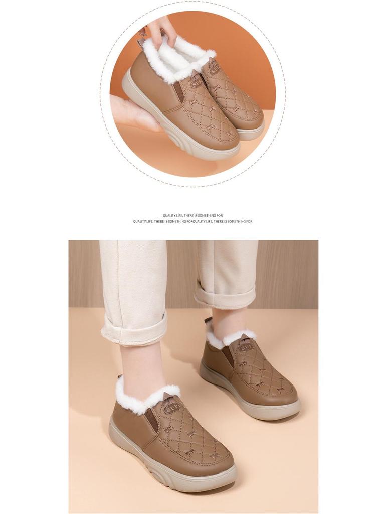 2024 Winter Women's Waterproof Cotton Boots: Thick-Soled, Casual, Warm, Plus Velvet, Comfortable Snow Shoes