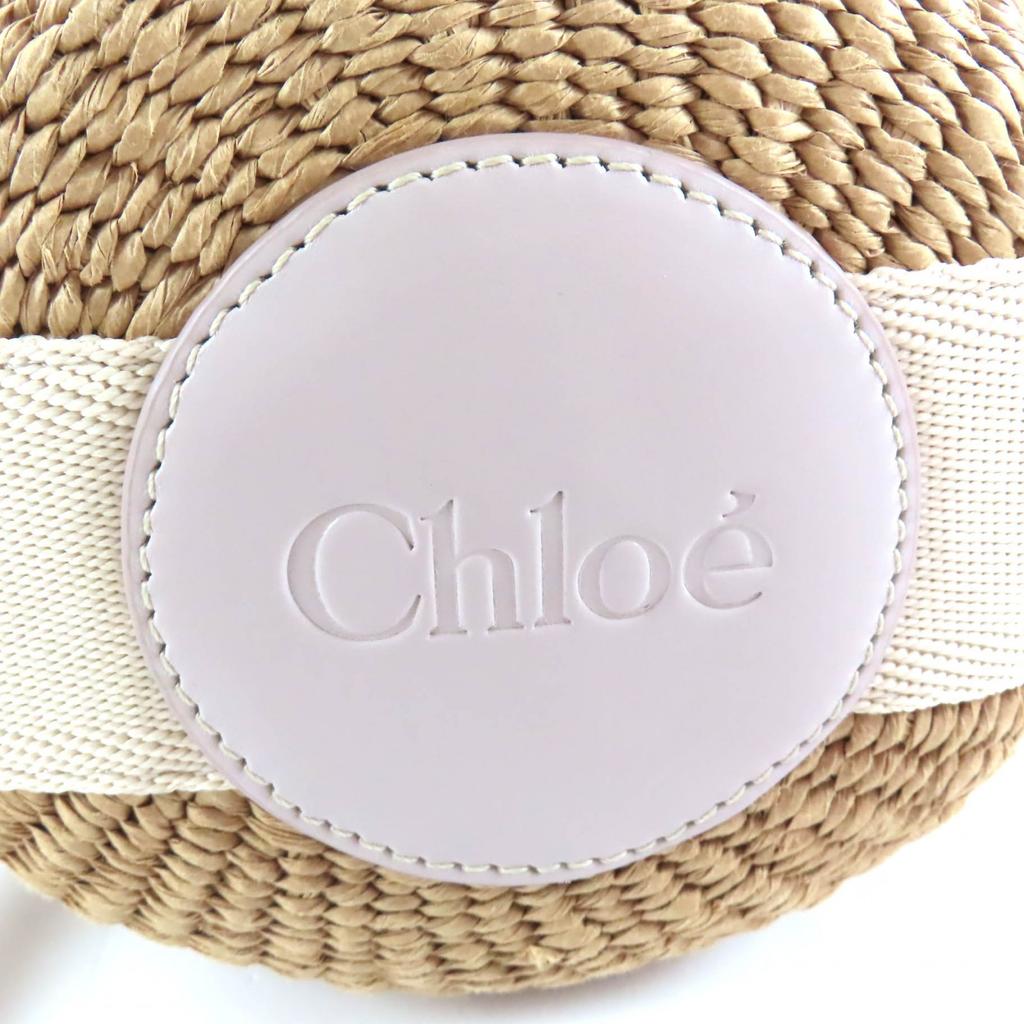 Excellent Chloe Shoulder Bag Woody small basket bag beige paper CHC23AS381L1826Y Used