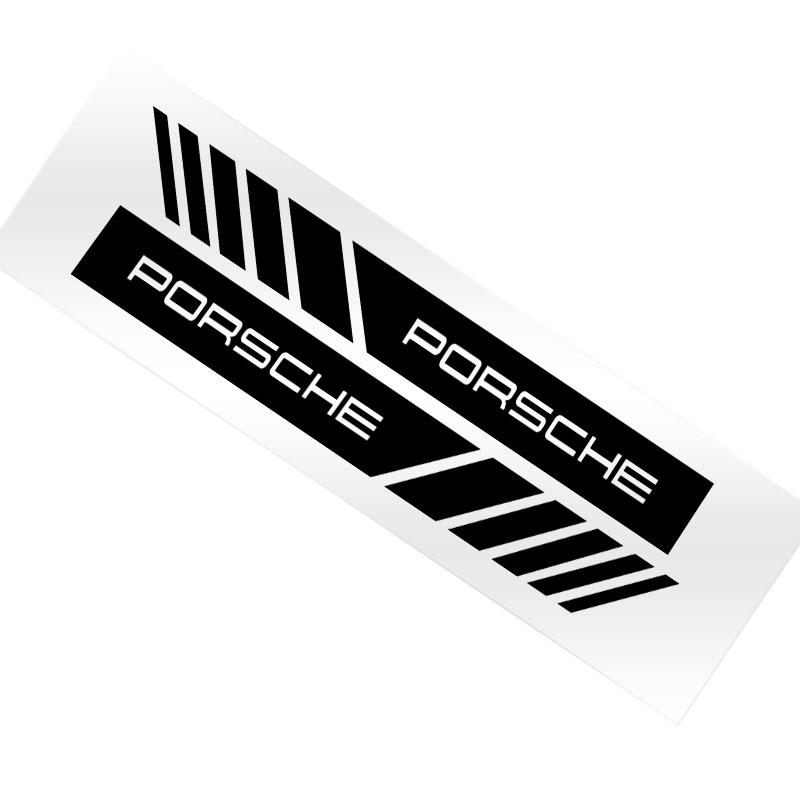 

2 шт. Наклейки с полосами для автомобиля, Светоотражающие виниловые наклейки для зеркала заднего вида, Украшение для Porsche Boxster Cayenne Panamera Macan Cayman 911 918 996 917 чёрный