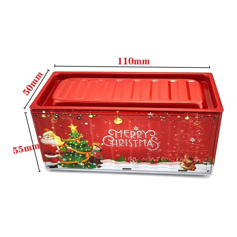 Ornament Durable Tin Christmas Box Vintage Style Rust Proof Tin Container Mini Size Simulation Design Iron Box Christmas