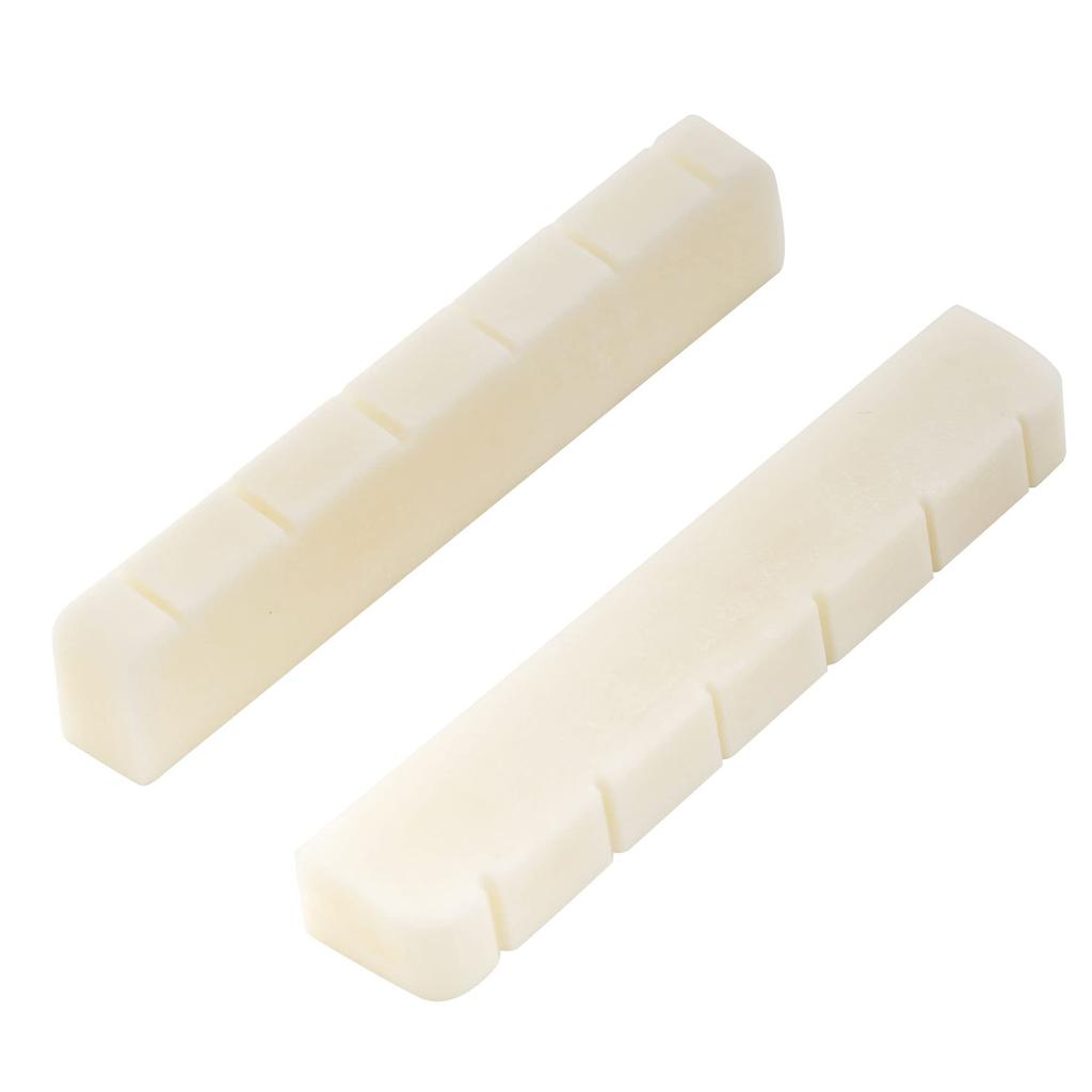 Musiclily Flat Bottom Cow Bone 6 String Classical Guitar Slotted Nut DJ-01 52x6x9/8.5mm (2 Pieces)