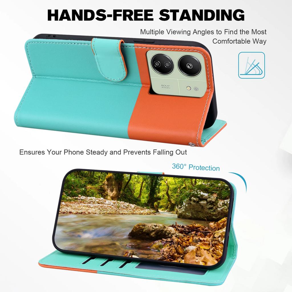 POCO C75 C65 Leather Case for Funda Xiaomi Redmi 14C 13C Note 14 13 4G Case Kawaii Cat Animal Wallet Phone Flip Back Cover Women