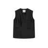 Women's Wool Silk Collarless Sleeveless Vest