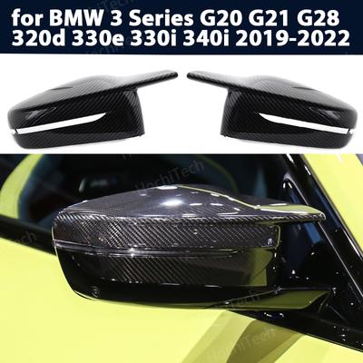 2 Stück modifizierte LHD Carbon Fiber Pattern Spiegelabdeckkappen für BMW 3er G20 G21 G28 320d 330e 330i 340i -2022 M4 Stil RHD
