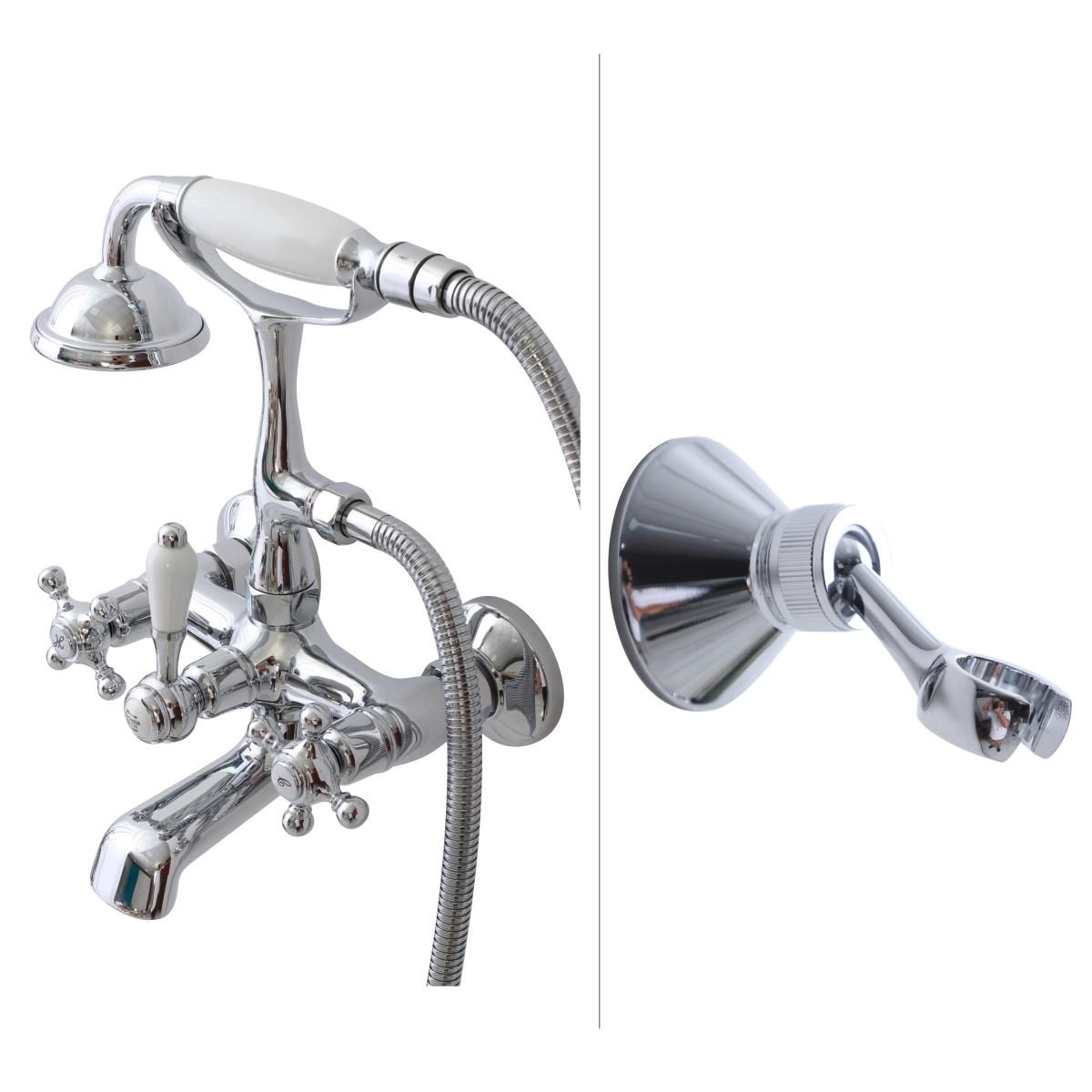 Bathroom Shower Faucet Set Wall Mounted Classical Brass Shower Faucet Set Gold /Chrome Bathtub Faucet Set European Style