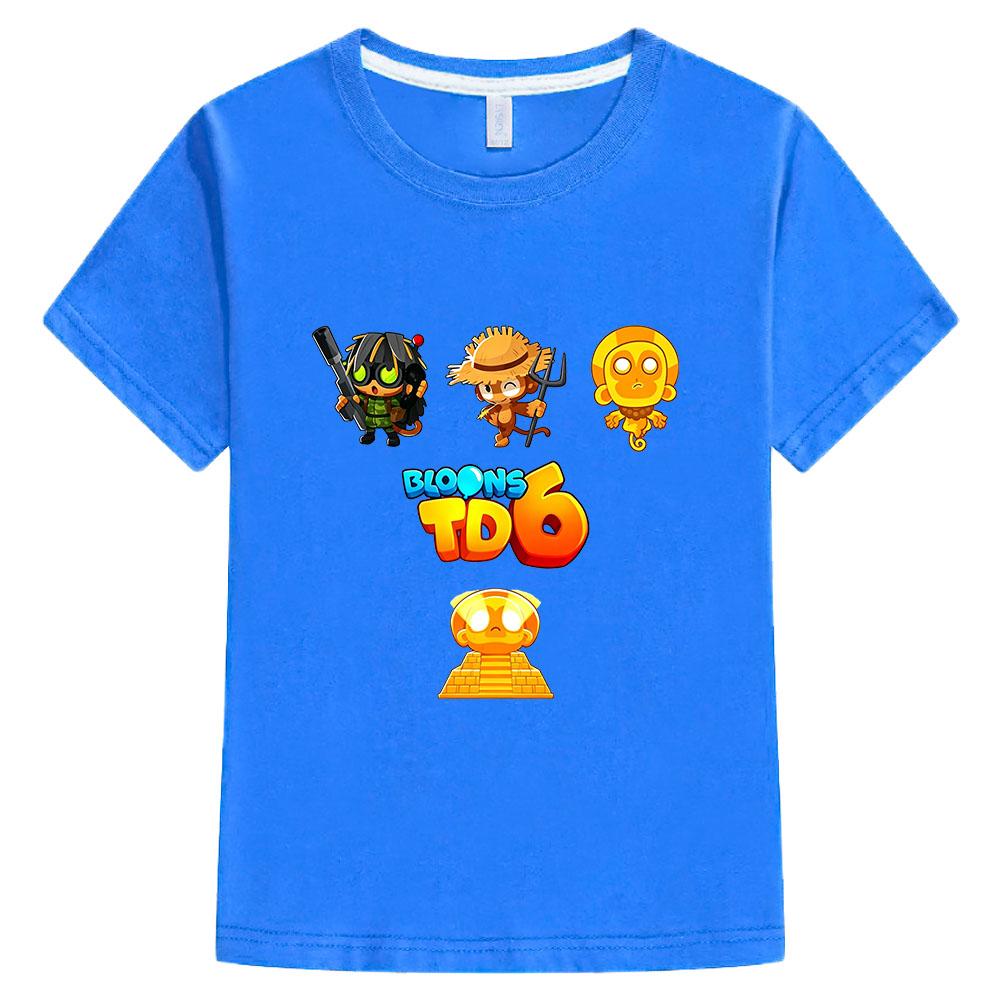 Spiel Bloons TD 6 Kinder T-Shirt 100% Baumwolle Cartoon Druck Kinder T-Shirts Streetwear Jungen Mädchen Oberteile Rundhals Kurzarm Sommer